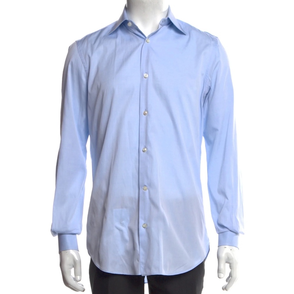 Men's Battistoni Blue Cotton Dress Shirt EU 38 (UK/US 15)
